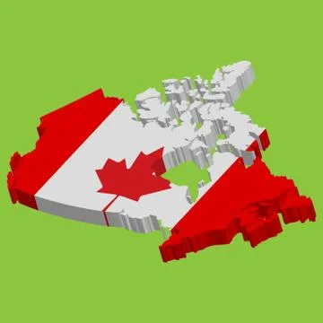 3D Canada map flag Vector illustration eps10 Stock Illustration