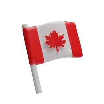 3d Canadian flag. Stock Illustration