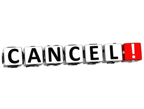 3d cancel crossword Stock Illustration