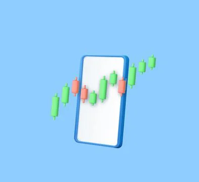 3d Candle stick graph chart of online stock Stock-Illustration