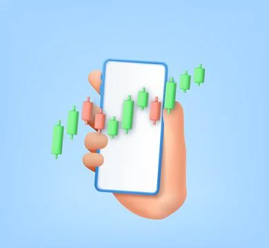 3d Candle stick graph chart of online stock Stock Illustration