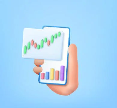 3d Candle stick graph chart of online stock Ilustración de archivo