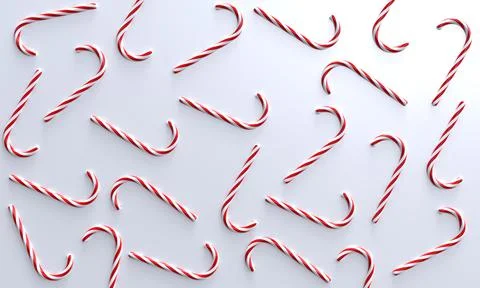3d candy cane background. 3d rendering. 스톡 일러스트