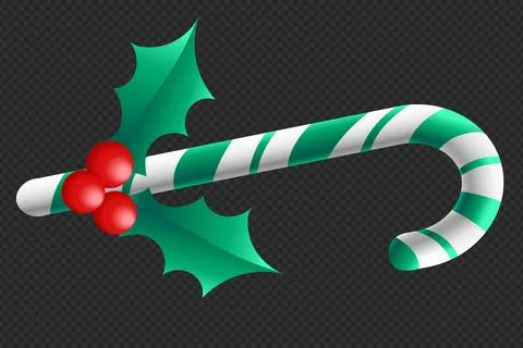 3D candy cane green Illustrazione stock
