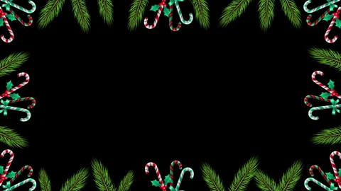 3D CANDY CANES CYPRESS FRAME V2 스톡 동영상 255576477