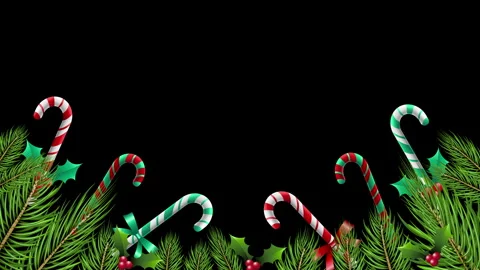 3D Candy Canes Leaves 스톡 동영상 260086485