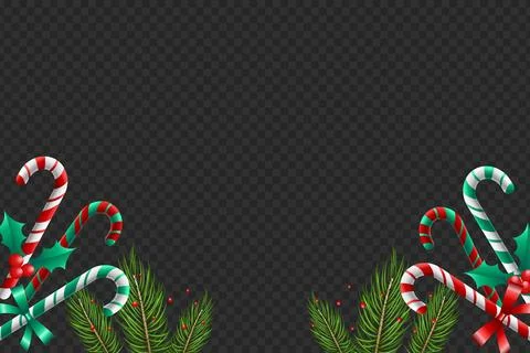 3d candy canes leaves frame v2 Stock Illustration