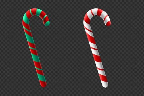 3D candy canes set Illustrazione stock