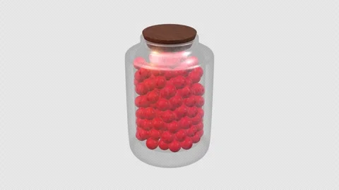 3D Candy Jar Rotating on a Transparent Background. Seamless Loop. Candies Jar. Stock Footage 283774200