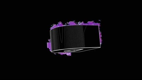 A 3D Capital Letter D model wireframe, rotating slowly and glitching. Stock Footage 130649785