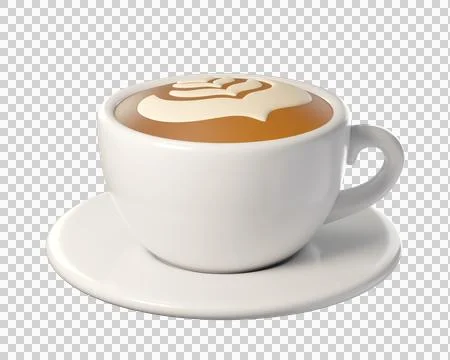 3D Cappuccino Coffee Cup Stock Illustration