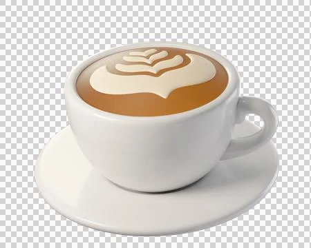 3D Cappuccino Coffee Cup Stock Illustration
