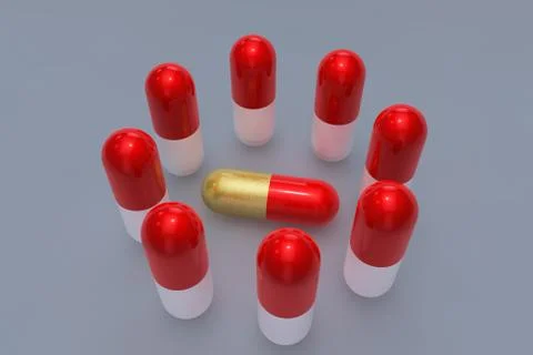 3d capsule Stock Illustration