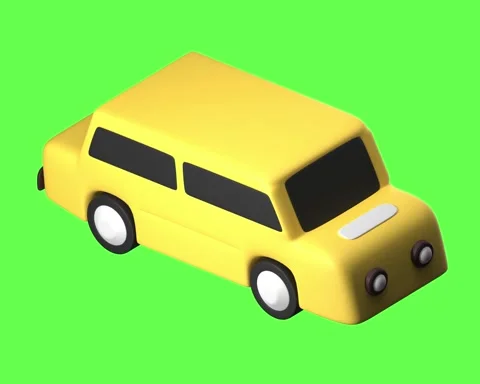 3D Car Animation looping Video Footage yellow car Stock Footage 334503654