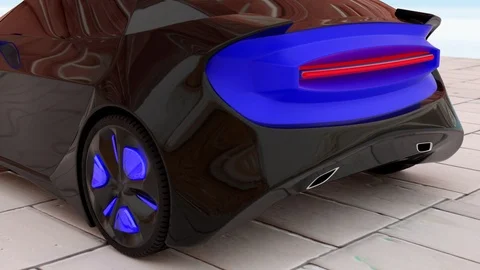 3D car bottom smooth camera movement Stock Footage 121138664