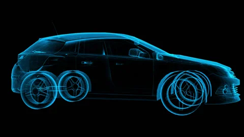 3D Car Hatchback Hologram Stock Footage 132800161