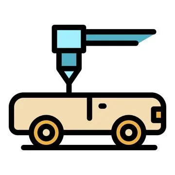 3D car icon vector flat Illustrazione stock