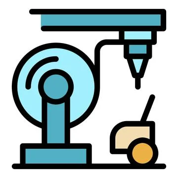 3d car printer roll icon vector flat 库存插图