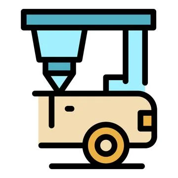3D car printing icon vector flat Stock Illustration