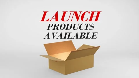 3D Cardboard Box Animation Revealing Launch Products Available with Confetti Stock Footage 310033991