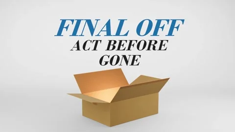 3D Cardboard Box Animation Revealing Final Off Act Before Gone with Confetti Stock Footage 310034079