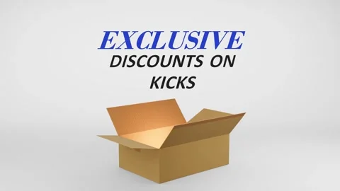 3D Cardboard Box Animation Revealing Exclusive Discounts on Kicks with Confetti Stock Footage 310034088