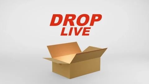 3D Cardboard Box Animation Revealing Drop Live with Confetti Stock Footage 310034093