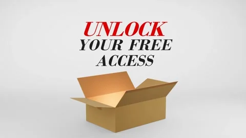 3D Cardboard Box Animation Revealing Unlock Your Free Access with Confetti Stock Footage 310034422