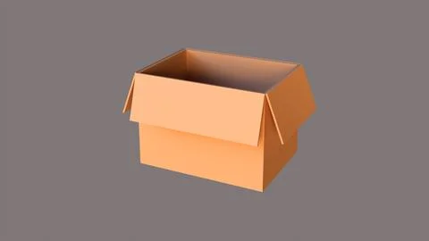 3d cardboard box on gray background 스톡 일러스트