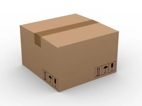 3d cardboard box Stock Illustration