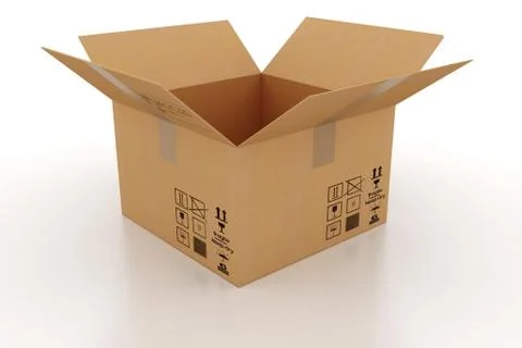 3d cardboard box Illustrazione stock
