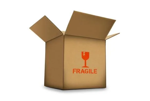 3d cardboard box Stock Photos