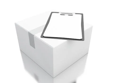 3d Cardboard boxes with chek list Illustrazione stock