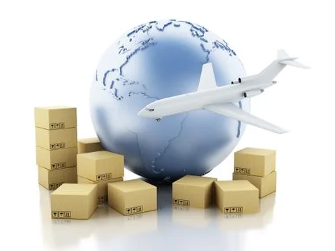 3d Cardboard boxes. Delivery concept. Illustrazione stock