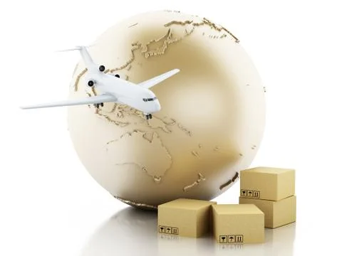 3d Cardboard boxes. Delivery concept. Illustrazione stock