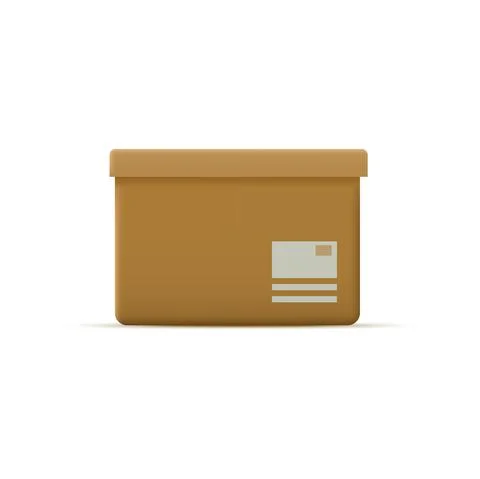 3d cardboard mail post box. Vector Stock Illustration