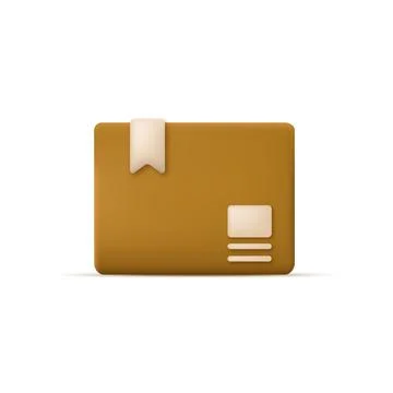 3d cardboard mail post box. Vector Stock Illustration