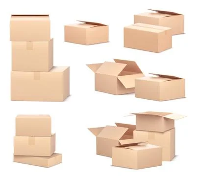 3d cardboard parcel box for package delivery icon Illustrazione stock