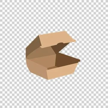 3D Cardboard Sandwich Delivery Container Stock-Illustration