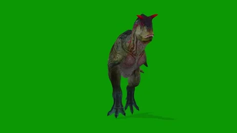 3D Carnotaurus Dinosaur Animation Run Fast Front Side Stock Footage 320452059