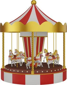 3d carousel Stock Illustration