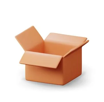 3D carton packaging box isolated on white. Stock Illustration
