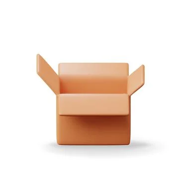 3D carton packaging box isolated on white. Stock Illustration