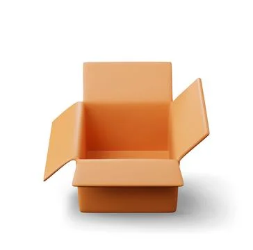 3D carton packaging box isolated on white. Stock Illustration