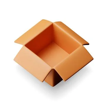 3D carton packaging box isolated on white. Stock Illustration