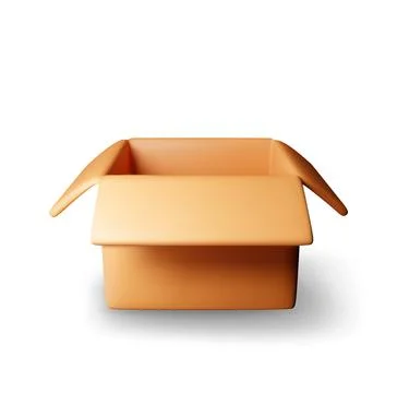 3D carton packaging box isolated on white. Stock Illustration