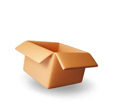 3D carton packaging box isolated on white. Stock Illustration