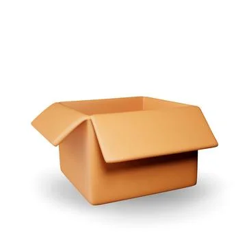 3D carton packaging box isolated on white. Stock Illustration