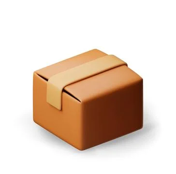 3D carton packaging box isolated on white. Stock Illustration