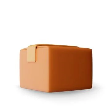 3D carton packaging box isolated on white. Stock Illustration
